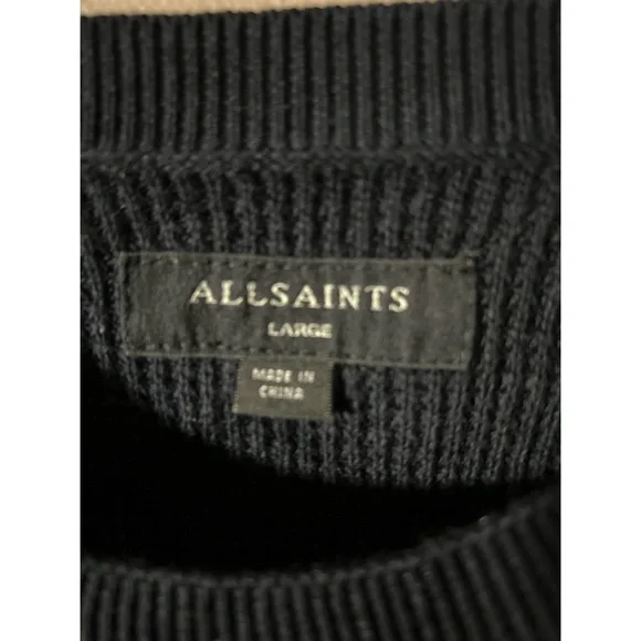 All Saints Men's Dark blue Crewneck Sweater